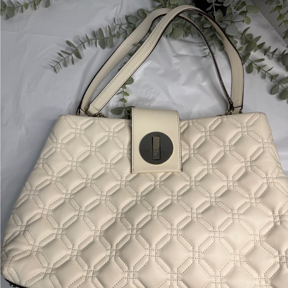 Kate Spade light Cream Quilted Tote Bag - Picture 2 of 16